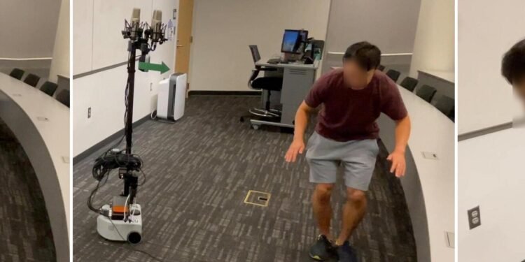 A robot that can detect subtle noises in its surroundings and use them to localize nearby humans