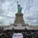 Protesters calling for ceasefire in Gaza take over base of the Statue of Liberty