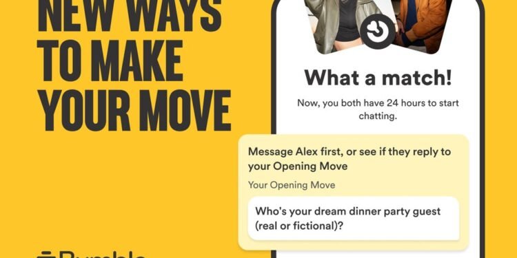 Bumble Redesigns App With Updated Algorithm, First Moves