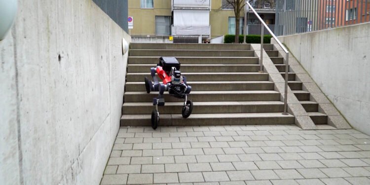 Researchers create an autonomously navigating wheeled-legged robot