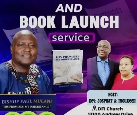 Invitation to Bishop Paul Mulani’s Book Launch at DFI Church MD