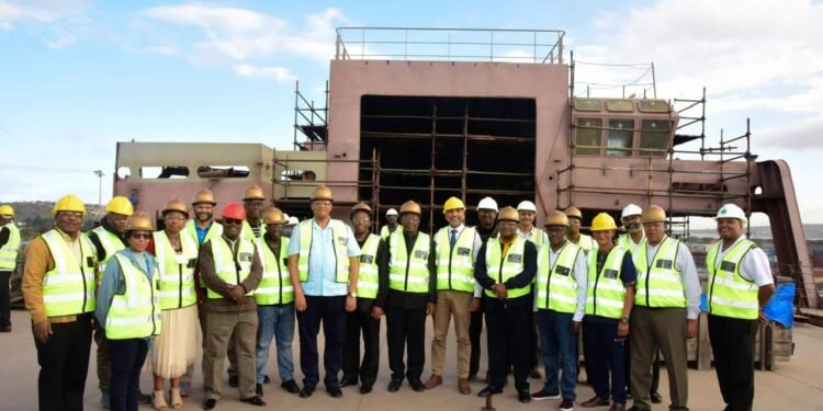 SANDF delegation reviews Project Hotel during call on Sandock Austral Shipyards