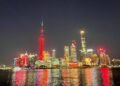 Oriental Pearl and Shanghai Tower, together with towers around the world, light up in red in celebration of the Spring Festival of the Year of the Snake