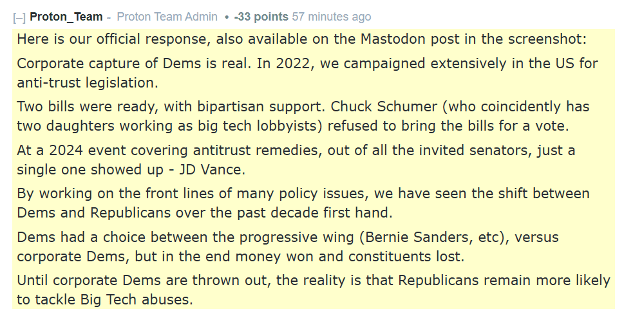 Proton Mail Says It’s “Politically Neutral” While Praising Republican Party