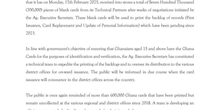 Ghanaians abandon over 600,000 Ghana Cards as government struggles to clear backlog