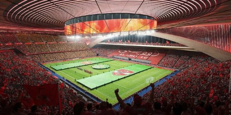 The Undulating Stadium Design for Al-Ahly Football Club near Cairo