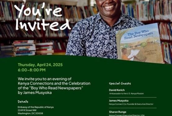 Invitation for James Musyoka’s book Launch at Kenya Embassy DC