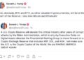 Trump floats U.S. ‘Crypto Reserve’ Proposal, cites BTC, ETH, XRP, SOL, ADA