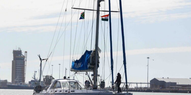 INSV Tarini departs Cape Town for final leg of round the world voyage