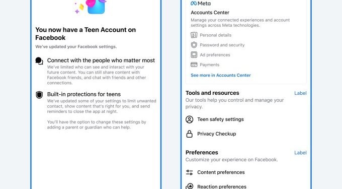 Meta introduces restricted Teen Accounts to Facebook and Messenger