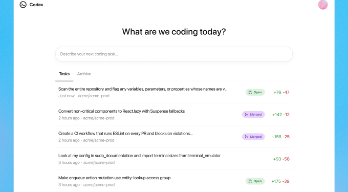 OpenAI launches Codex, an AI coding agent, in ChatGPT