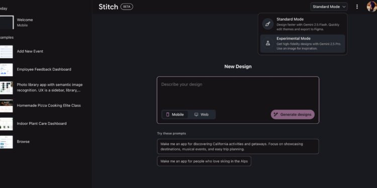 Stitch is Google’s AI-powered tool to help design apps