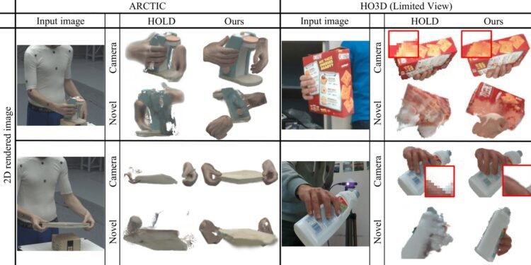 AI technology reconstructs 3D hand-object interactions from video, even when elements are obscured