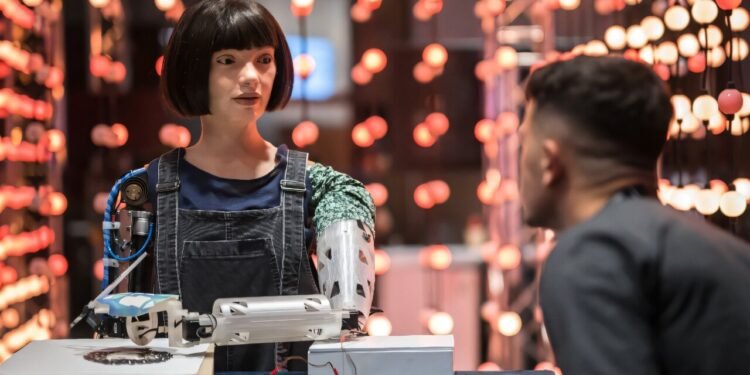 Humanoid robot says not aiming to ‘replace human artists’