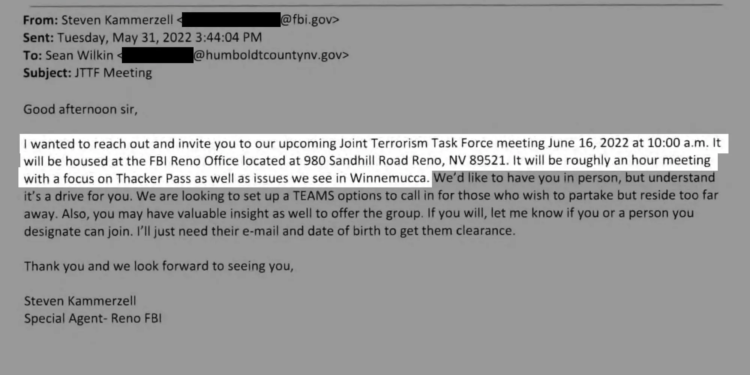 Law enforcement surveilled Nevada lithium mine protesters, according to records