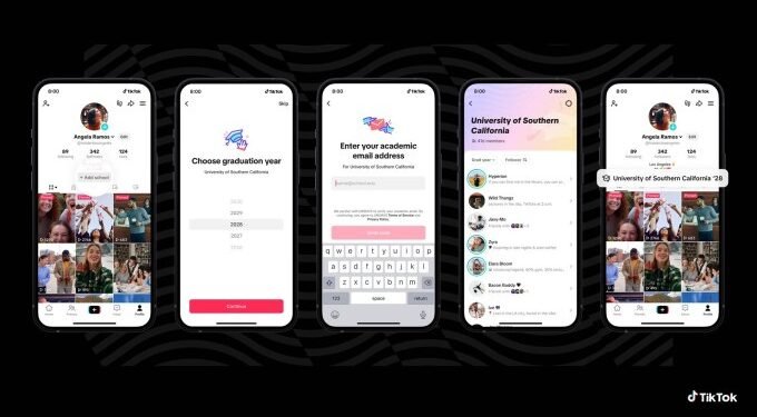 TikTok’s latest feature lets college students find and connect with classmates