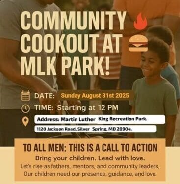 Welcome to DMV Men’s Mentor Cookout at MLK Park Silver Spring