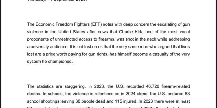 EFF Raises Concerns Over Gun Violence in U.S. Ahead of 2026 FIFA World Cup