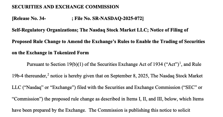 Nasdaq Seeks SEC Approval To Trade Tokenized Stocks