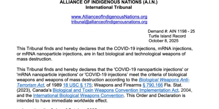International Judicial Authority Declares mRNA Injections Are Biological And Technological Weapons Of Mass Destruction