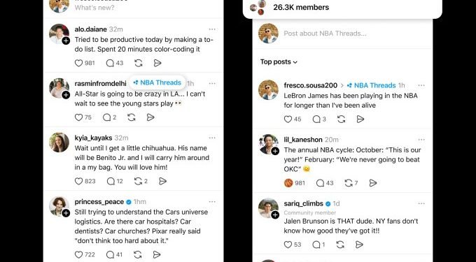 Threads takes on X with new communities feature