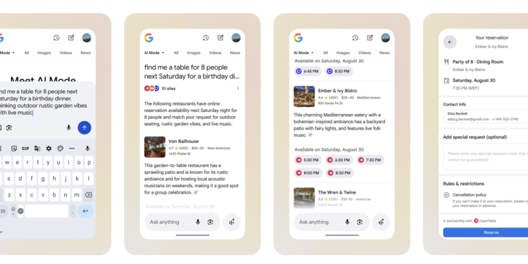 Google’s AI Mode gets new agentic capabilities to help book event tickets and beauty appointments