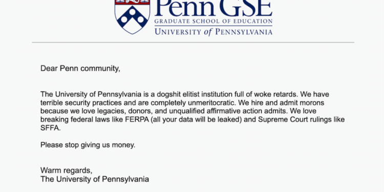 University of Pennsylvania confirms hacker stole data during cyberattack