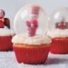 Coconut snow-globe cupcakes