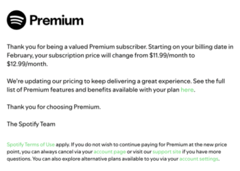 Spotify raises its subscription prices in the U.S. again