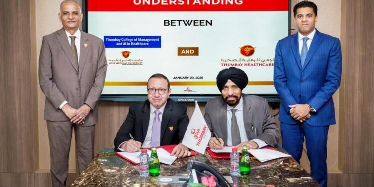 Thumbay College of Management and AI in healthcare signs landmark MoU to guaranteeing employment for graduates
