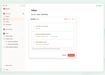 Todoist’s app now lets you add tasks to your to-do list by speaking to its AI