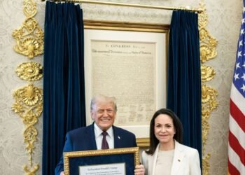 Venezuela’s Machado gives Trump her Nobel prize