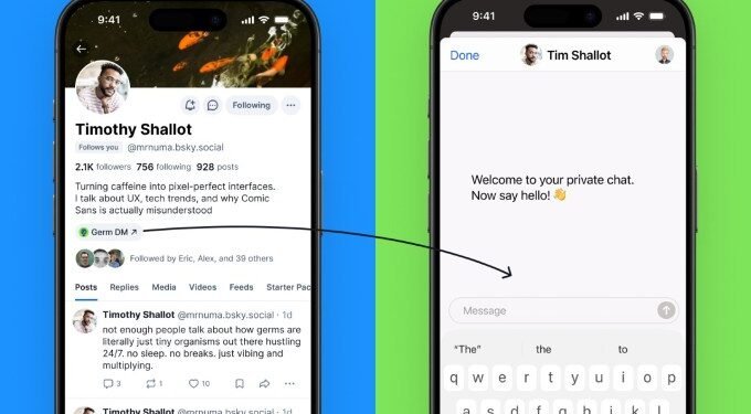 A startup called Germ becomes the first private messenger that launches directly from Bluesky’s app