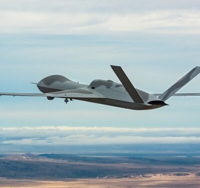 An MQ-20 drone just teamed up with an F-22 for mock combat missions