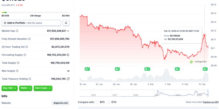 Dogecoin Maintains 10 Cent Price Despite 11% Daily Dip