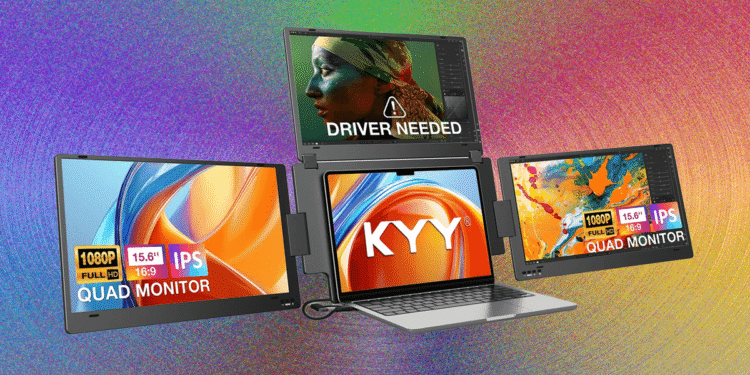 KYY X90G Quad Portable Monitor Extender Review: 3 More Screens