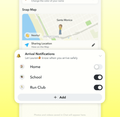 Snapchat now lets you inform others when you have arrived at your destination
