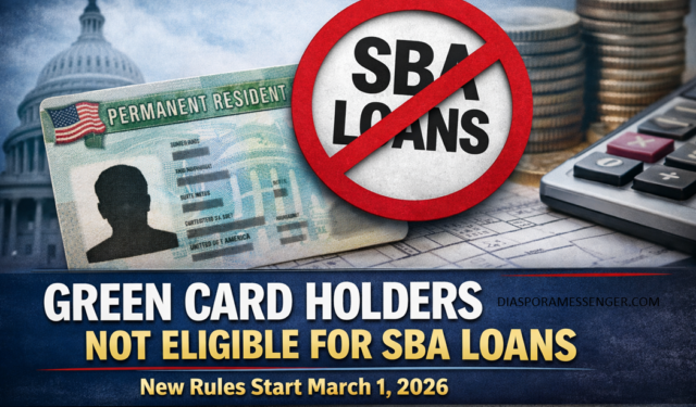 US Green Card Holders Barred from SBA-Backed Loans