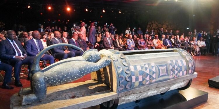 France returns sacred drum looted from Ivory Coast after over 100 years
